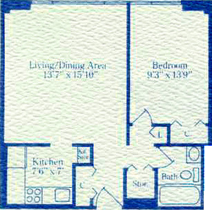  One bedroom high rise apartment
